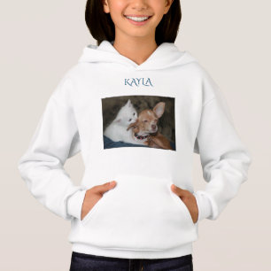 kitten/dog hoodie with personalised name.