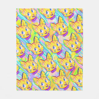 Kitten Doodle Fleece Blanket