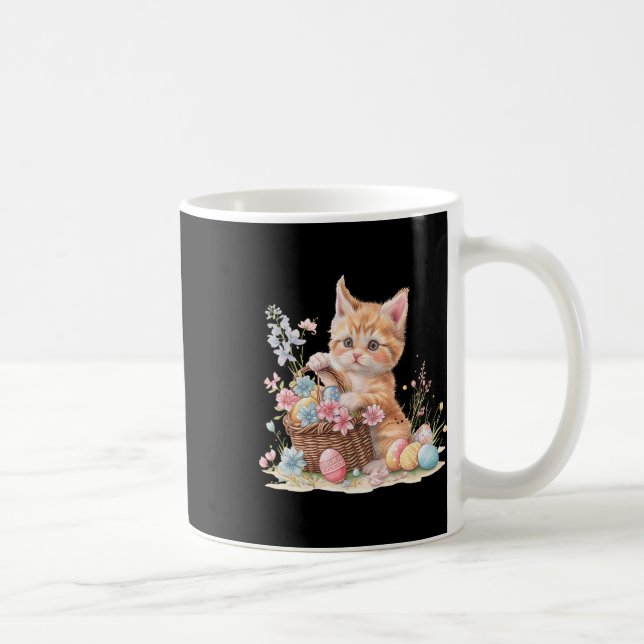 Kitten Easter Kitten Eggs Artwork  Coffee Mug (Right)