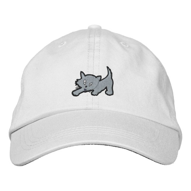 Kitten Embroidery Gift Embroidered Hat (Front)