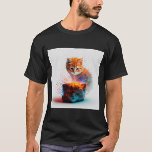  Kitten Energy Burst: A Colorful Feline Duo T-Shirt