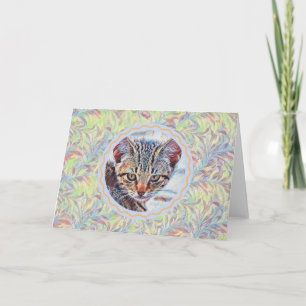 Kitten Face Vintage Style Art Note Card