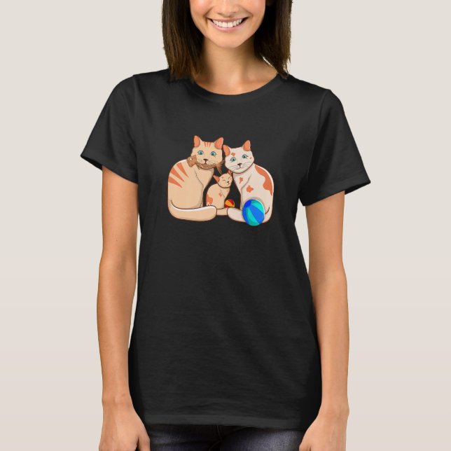 Kitten Family Cat  Animal Cat Whisperer T-Shirt (Front)