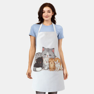 Kitten Family Cuddle Portrait Apron