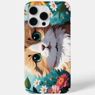 Kitten & Flowers iPhone 15 Pro Max Case