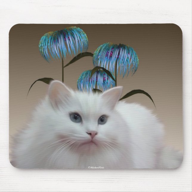 Kitten Flowers Mousepad (Front)