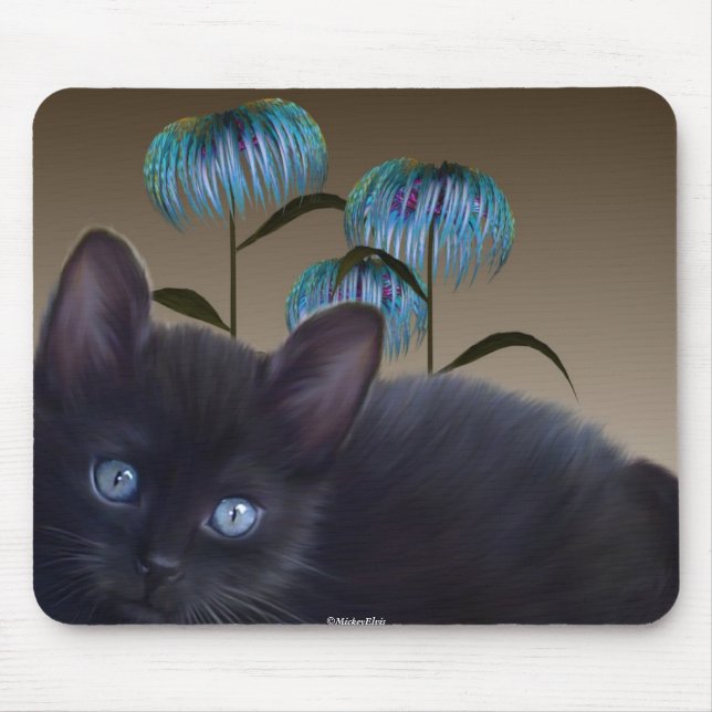Kitten Flowers Mousepad (Front)