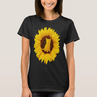 Kitten  For Women Men Kitty Cat Sunflower T-Shirt
