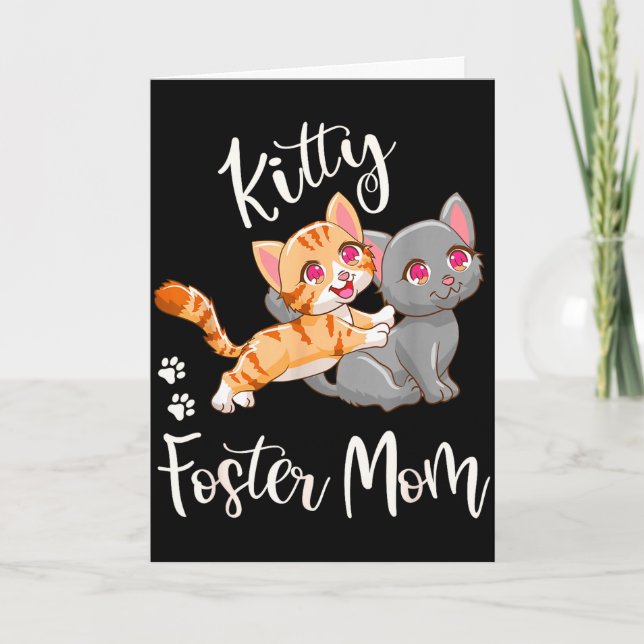 Kitten foster mum funny cute cat lover gift playfu card (Front)