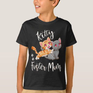 Kitten foster mum funny cute cat lover gift playfu T-Shirt