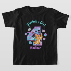 Kitten Fourth Birthday shirt Cat Birthday