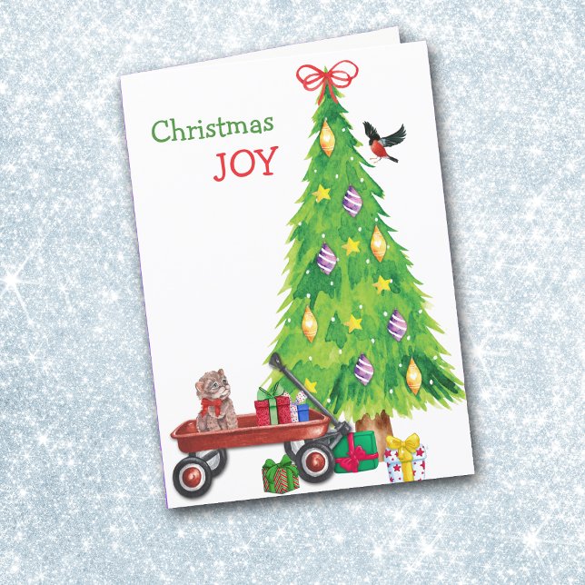 Kitten Gift in Wagon, Bird, and Holiday Tree (Creator Uploaded)
