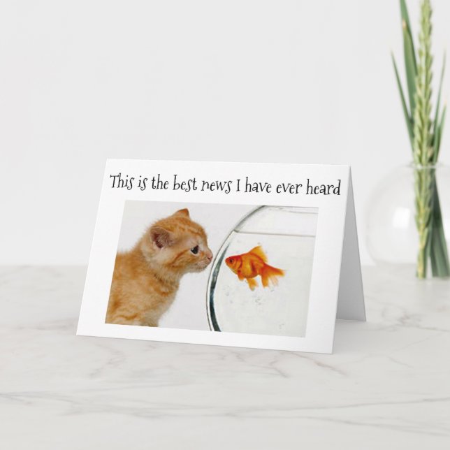 KITTEN/GOLDFISH ARE PURR-FECT FRIENDS *40th* BIRTH Card (Front)
