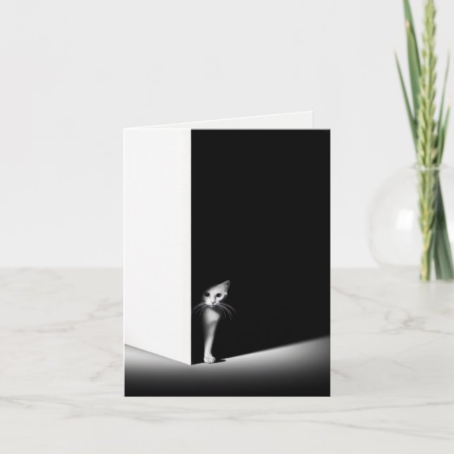 Kitten Hiding In Dark Shadow Card (Front)