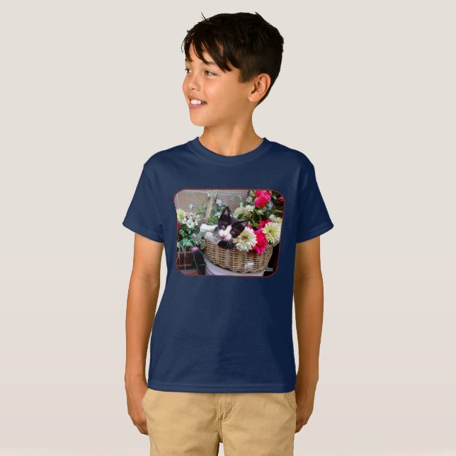 Kitten in a Basket T-Shirt (Front Full)