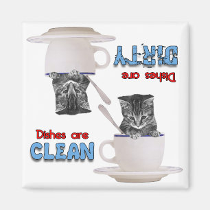 Kitten In A Cup Cat Lovers Dishwasher Magnet