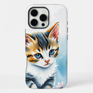Kitten in a Floral Flower Garden iPhone 16 Pro Max Case