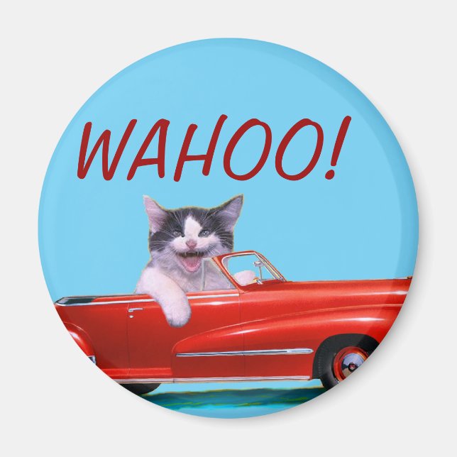 Kitten in a Red Convertible Magnet (Front)