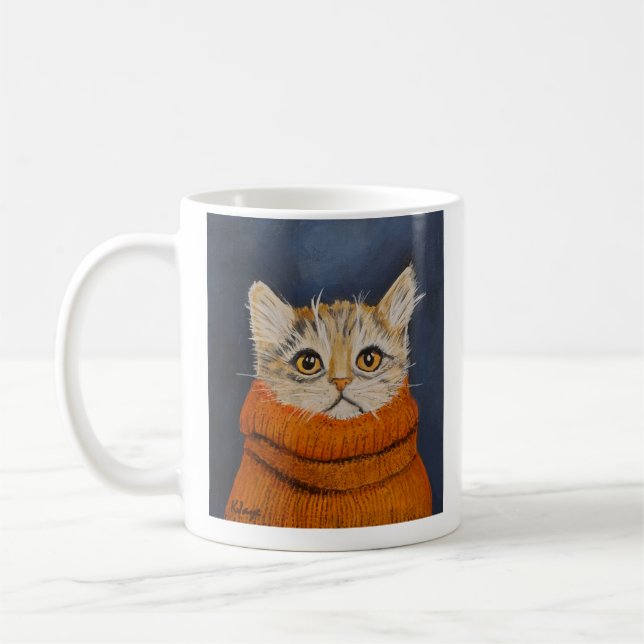 Kitten In A Sweater - Coffee Mug for Cat Lovers (Left)