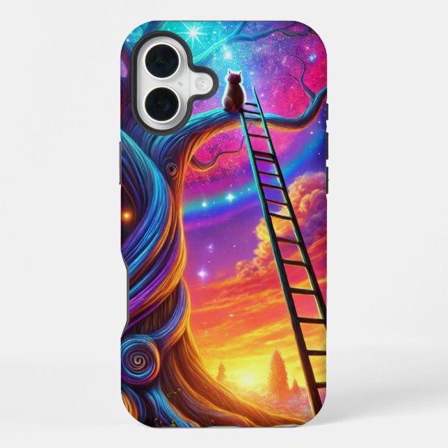 Kitten in a Tree Phone Case (Back)