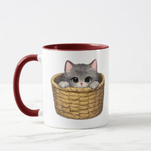 Kitten in Basket Mug