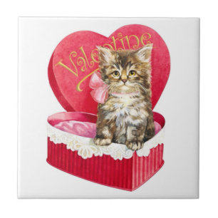 Kitten in Candy Box Tile