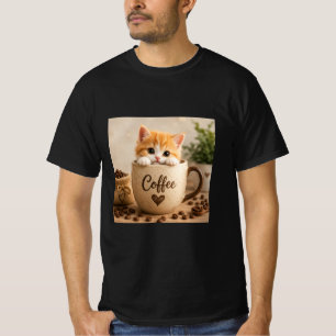 Kitten in Coffee Cup Charm T-Shirt