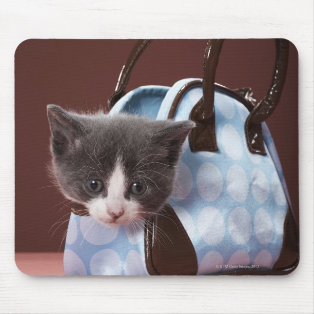 Kitten in handbag mouse mat (Front)