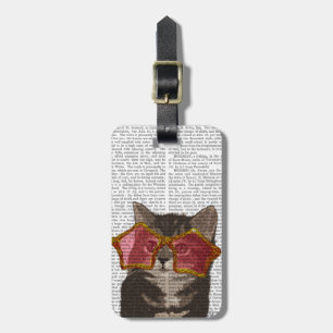 Kitten in Star Sunglasses Luggage Tag