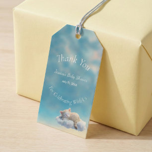 Kitten In The Clouds Baby Shower Gift Tags