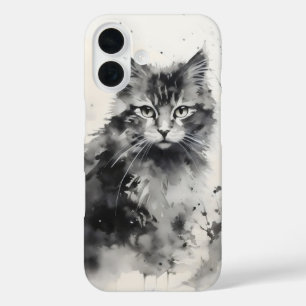 Kitten Ink Painting iPhone 16 Case