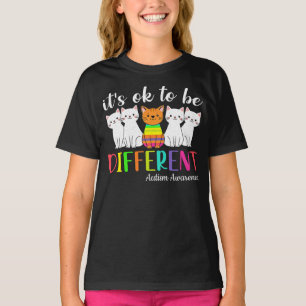 Kitten It's Ok To Be Different Autism Acceptance T-Shirt