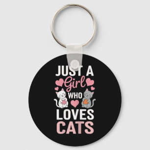 Kitten Just A Girl Who Loves Cats Shirt Cute Cat L Key Ring