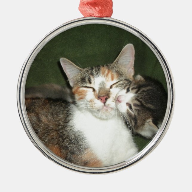 Kitten Kiss Metal Tree Decoration (Front)