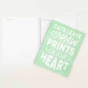 Kitten Kitty Mum Gift Green Watercolor Cute Cat Planner