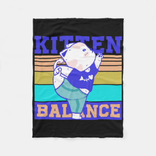 Kitten Lance Spiritual Yoga Cute Cat Animals Pets  Fleece Blanket