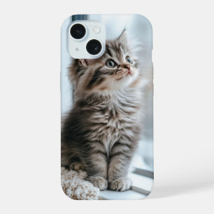 Kitten looking out the window iPhone 15 case