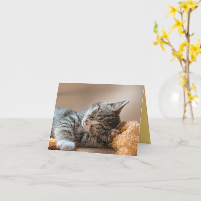 Kitten Love Card (Yellow Flower)