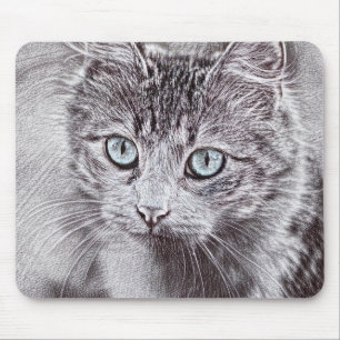Kitten Love Cute Kitty Cat With Luminous Blue Eyes Mouse Mat
