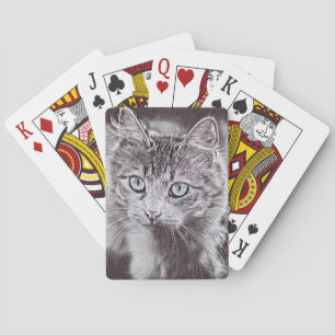 Kitten Love Cute Kitty Cat With Luminous Blue Eyes Playing Cards