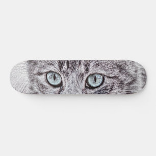 Kitten Love Cute Kitty Cat With Luminous Blue Eyes Skateboard