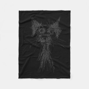 Kitten Lover Abstract Scribble Art Cute Cat Cat  Fleece Blanket