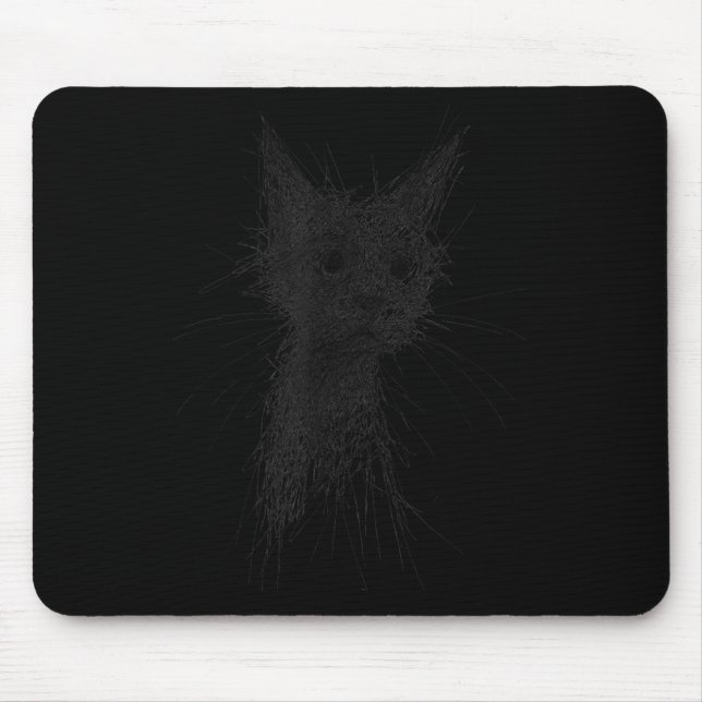 Kitten Lover Abstract Scribble Art Cute Cat Cat  Mouse Mat (Front)