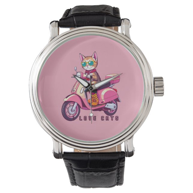 Kitten lover as biker watch (Front)