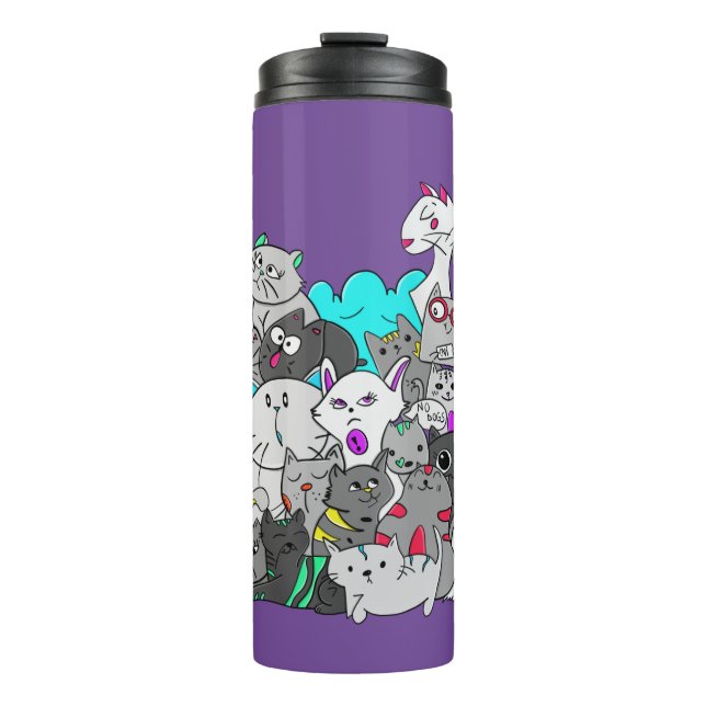 Kitten Mashup Thermal Tumbler (Front)