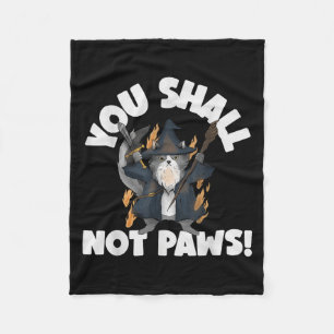 Kitten Meow Parody Movie Funny Cat Wizard You Shal Fleece Blanket