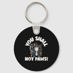 Kitten Meow Parody Movie Funny Cat Wizard You Shal Key Ring