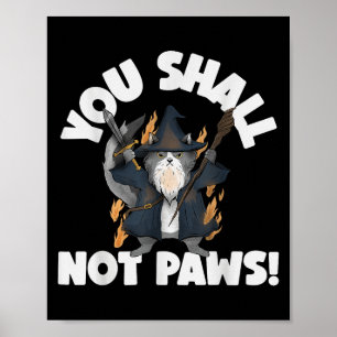 Kitten Meow Parody Movie Funny Cat Wizard You Shal Poster