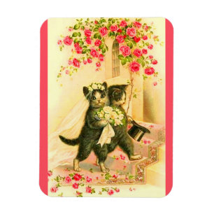 kitten newlyweds magnet
