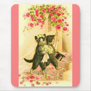 kitten newlyweds print mouse mat